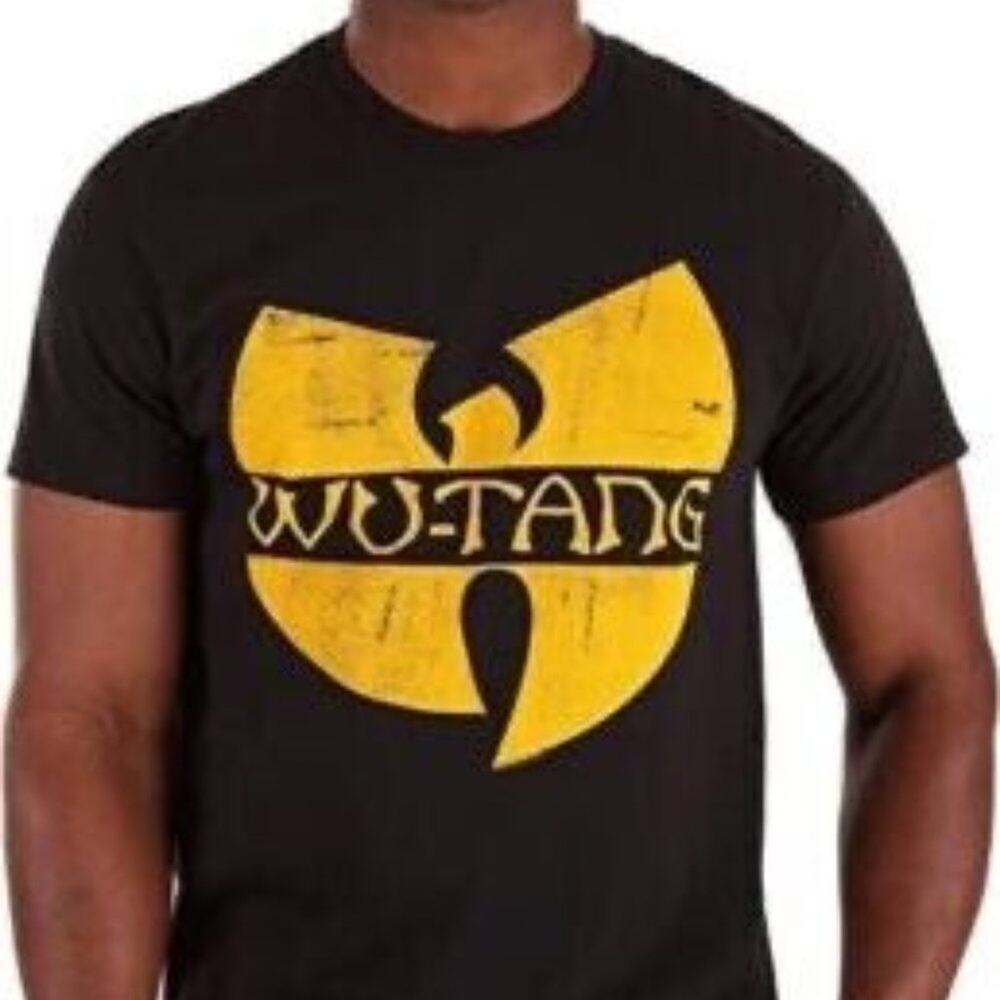 WU-TANG CLAN DISTRESSED MEN BLACK YELLOW T-SHIRT SIZE XL 100% COTTON BRAND NEW